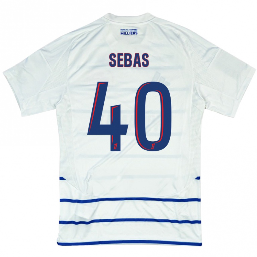 Vaikiškas Jérémy Sebas #40 Balta Mėlyna Išvykos Marškinėliai 2024/25 T-Shirt