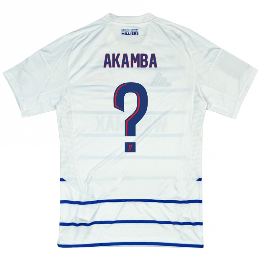 Vaikiškas Fred Akamba #0 Balta Mėlyna Išvykos Marškinėliai 2024/25 T-Shirt