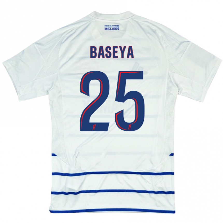 Vaikiškas Steven Baseya #25 Balta Mėlyna Išvykos Marškinėliai 2024/25 T-Shirt