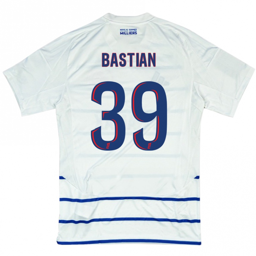 Vaikiškas Maxime Bastian #39 Balta Mėlyna Išvykos Marškinėliai 2024/25 T-Shirt