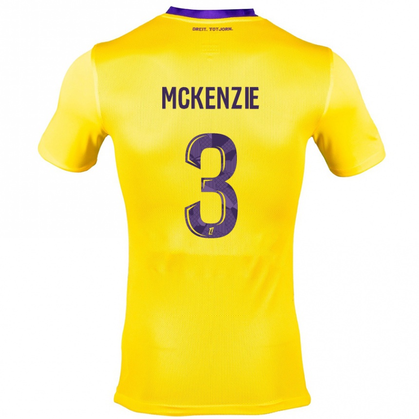 Vaikiškas Mark Mckenzie #3 Geltona Violetinė Išvykos Marškinėliai 2024/25 T-Shirt