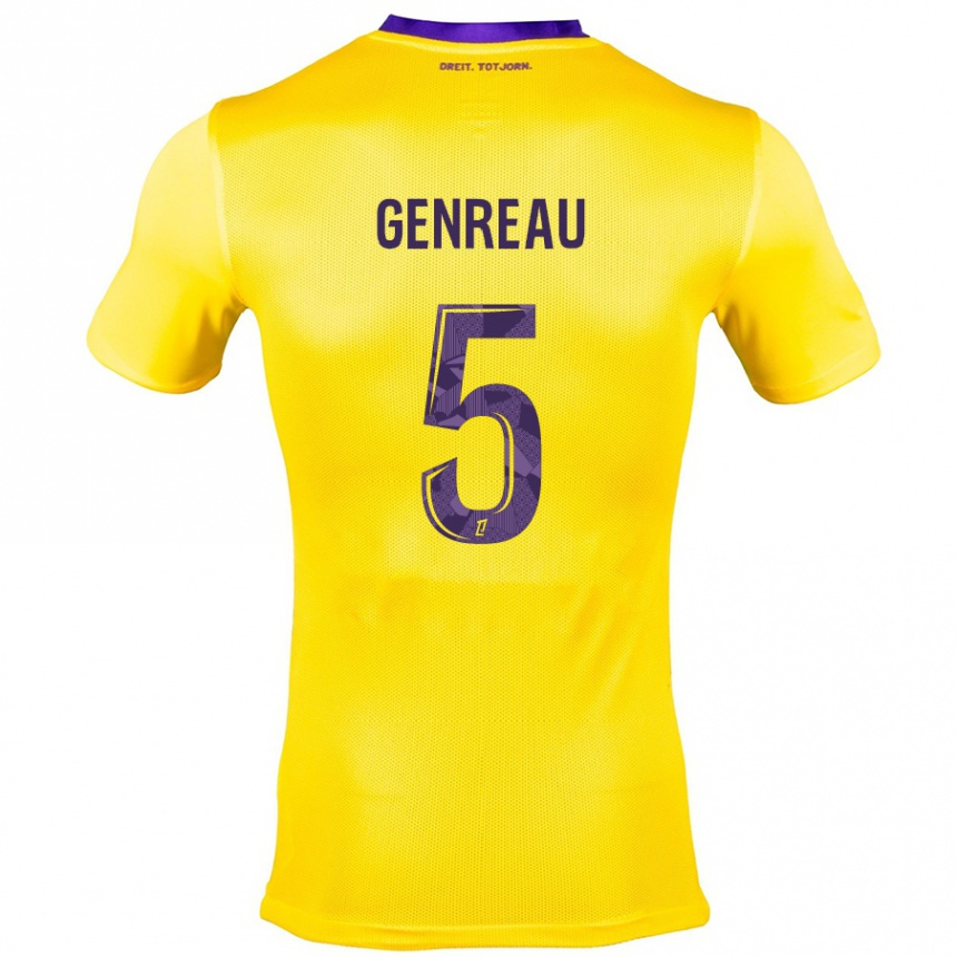 Vaikiškas Denis Genreau #5 Geltona Violetinė Išvykos Marškinėliai 2024/25 T-Shirt