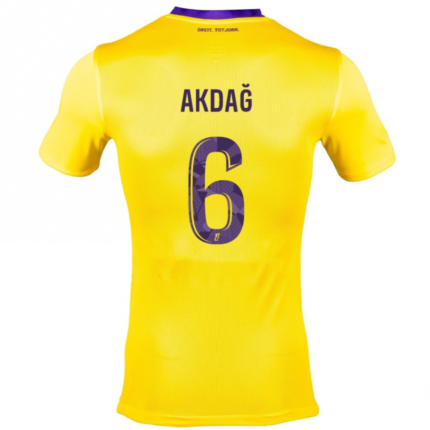 Vaikiškas Ümit Akdağ #6 Geltona Violetinė Išvykos Marškinėliai 2024/25 T-Shirt