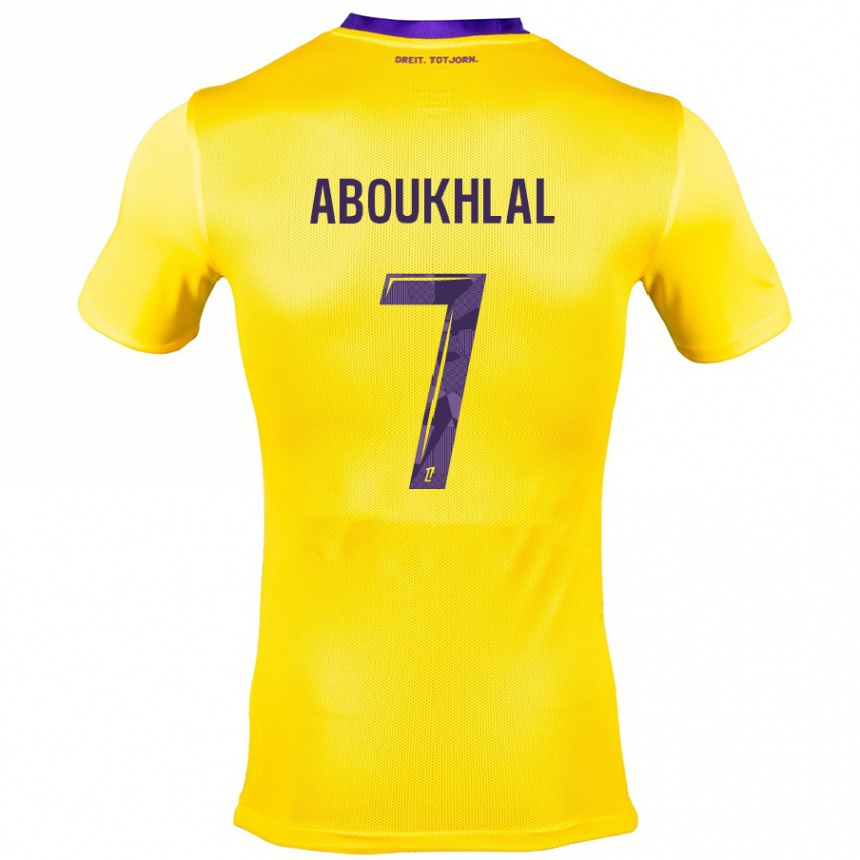 Vaikiškas Zakaria Aboukhlal #7 Geltona Violetinė Išvykos Marškinėliai 2024/25 T-Shirt