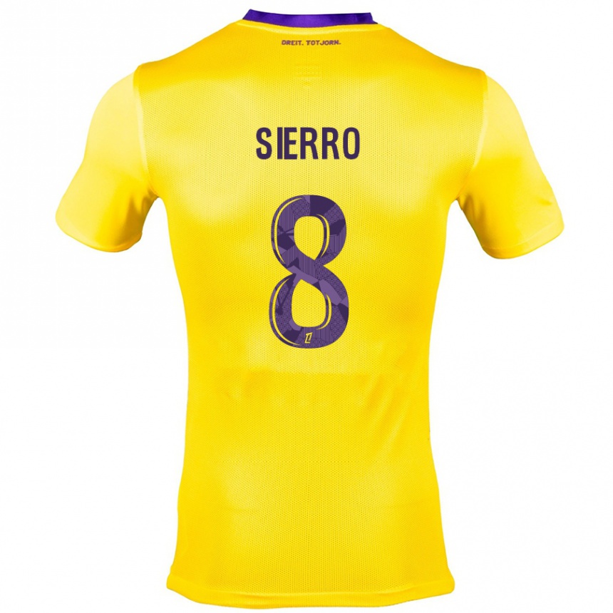 Vaikiškas Vincent Sierro #8 Geltona Violetinė Išvykos Marškinėliai 2024/25 T-Shirt