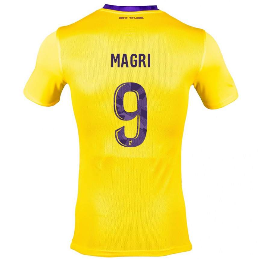 Vaikiškas Frank Magri #9 Geltona Violetinė Išvykos Marškinėliai 2024/25 T-Shirt