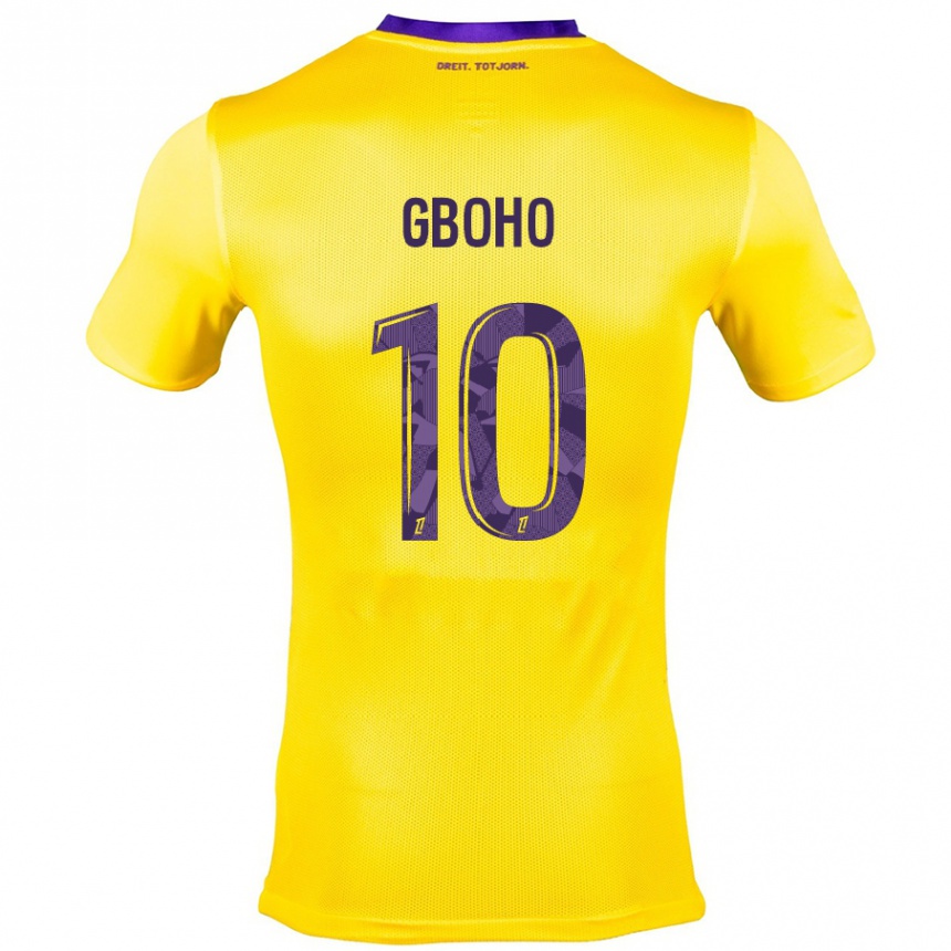 Vaikiškas Yann Gboho #10 Geltona Violetinė Išvykos Marškinėliai 2024/25 T-Shirt