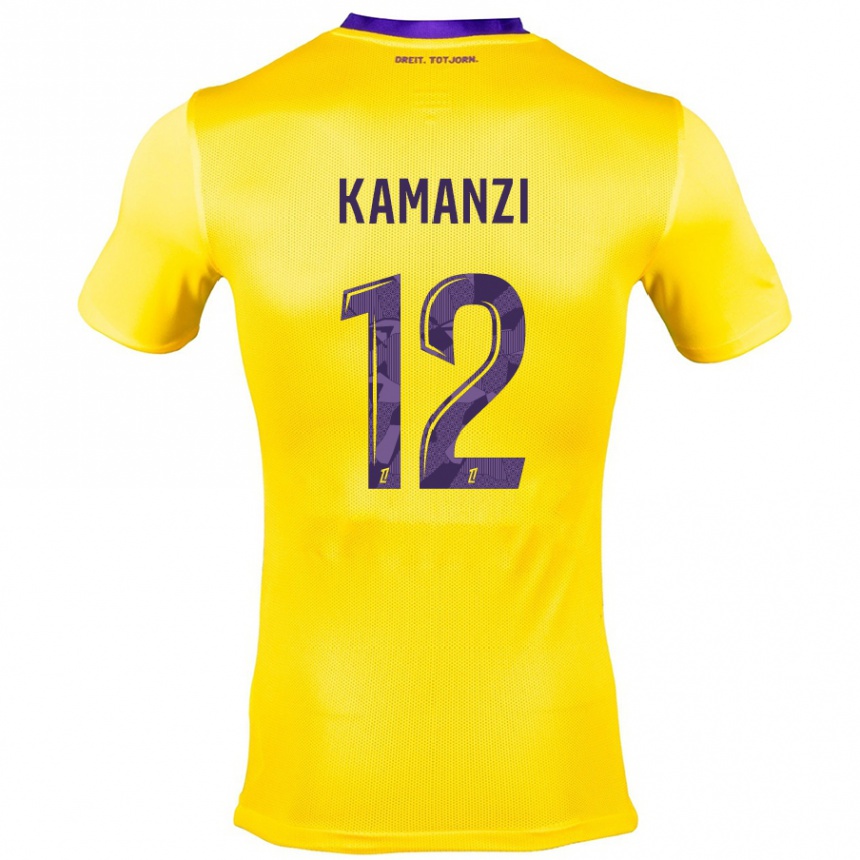 Vaikiškas Warren Kamanzi #12 Geltona Violetinė Išvykos Marškinėliai 2024/25 T-Shirt