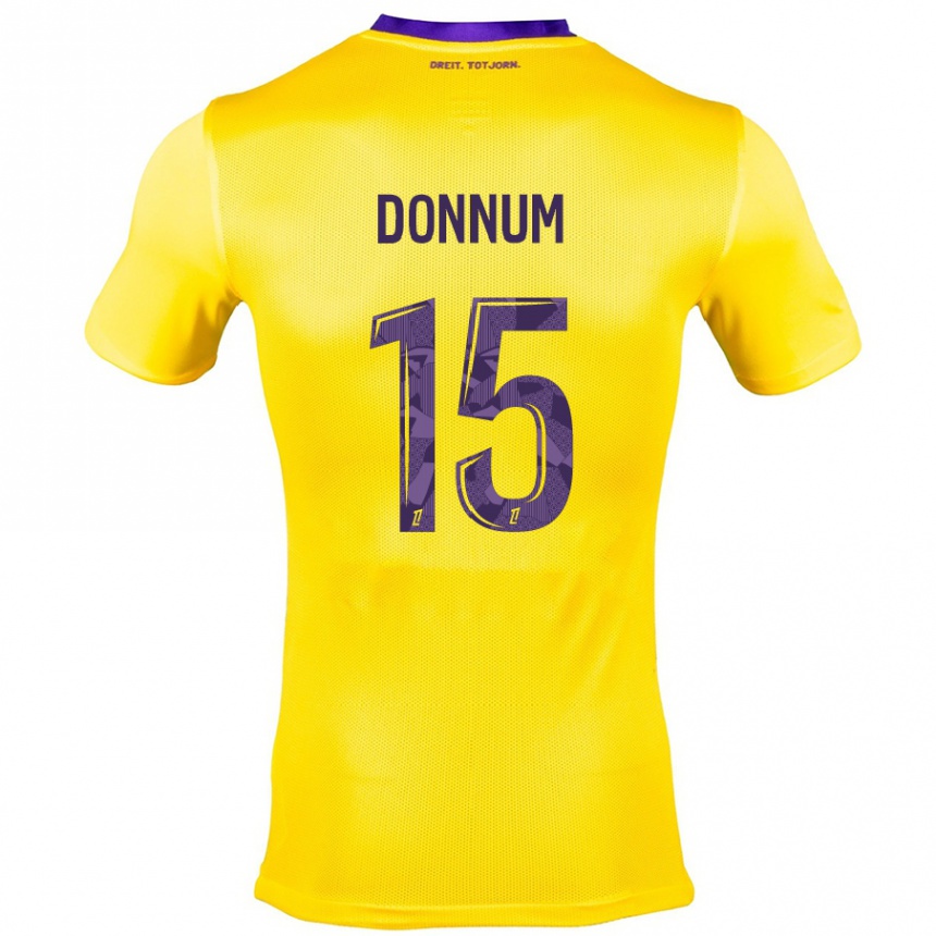 Vaikiškas Aron Dønnum #15 Geltona Violetinė Išvykos Marškinėliai 2024/25 T-Shirt