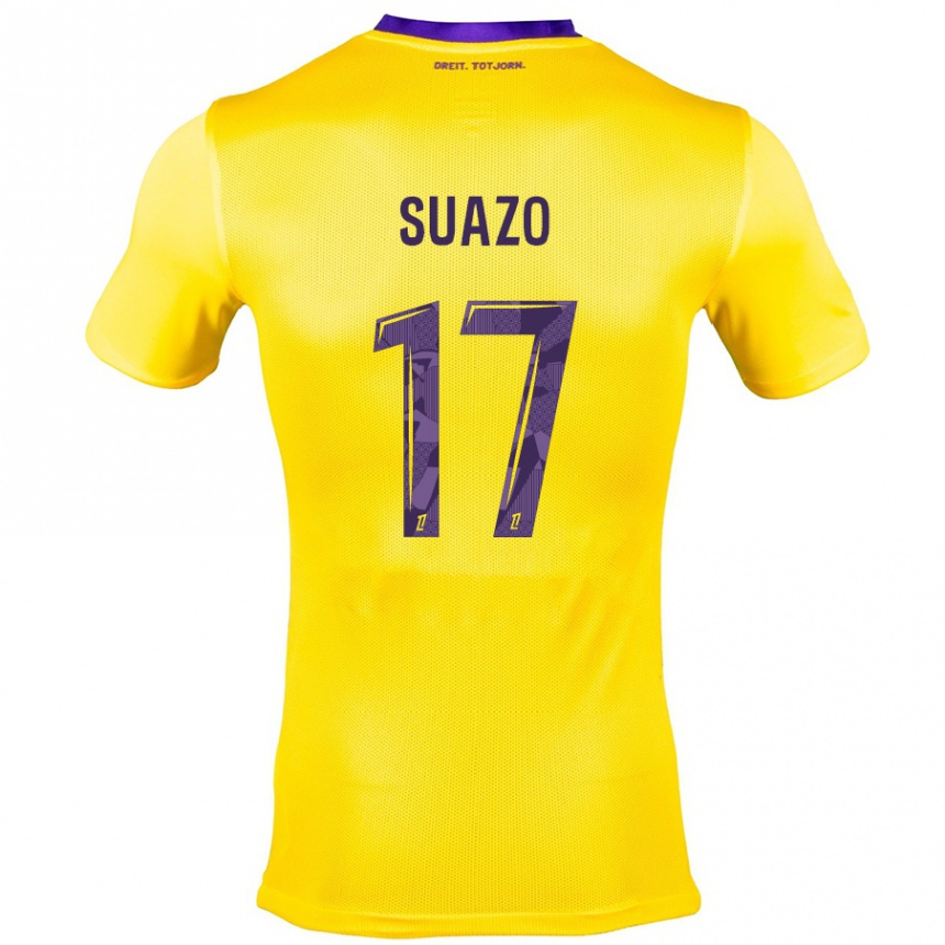 Vaikiškas Gabriel Suazo #17 Geltona Violetinė Išvykos Marškinėliai 2024/25 T-Shirt