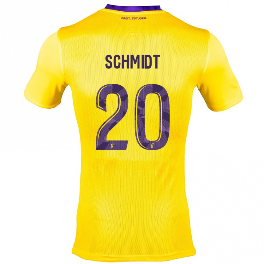 Vaikiškas Niklas Schmidt #20 Geltona Violetinė Išvykos Marškinėliai 2024/25 T-Shirt