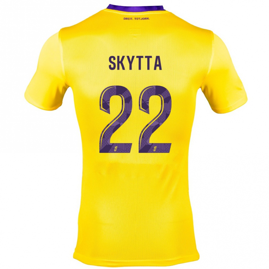 Vaikiškas Naatan Skyttä #22 Geltona Violetinė Išvykos Marškinėliai 2024/25 T-Shirt