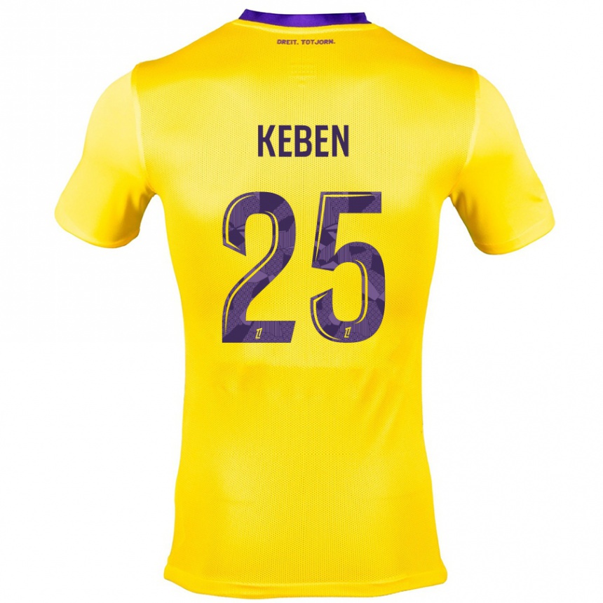 Vaikiškas Kévin Keben #25 Geltona Violetinė Išvykos Marškinėliai 2024/25 T-Shirt