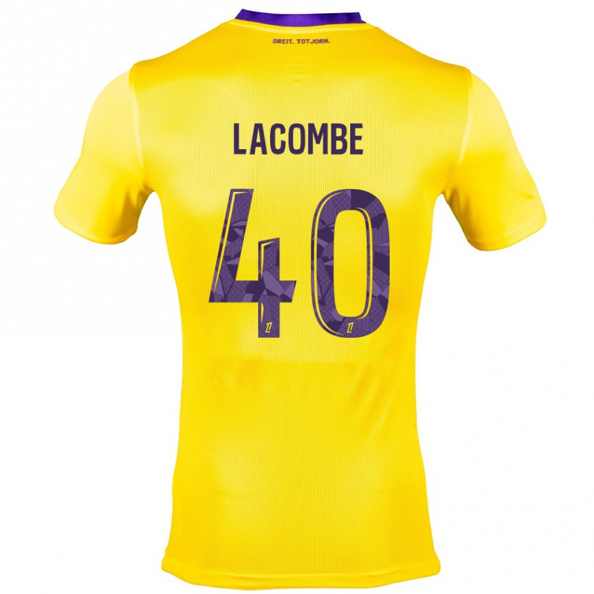 Vaikiškas Justin Lacombe #40 Geltona Violetinė Išvykos Marškinėliai 2024/25 T-Shirt