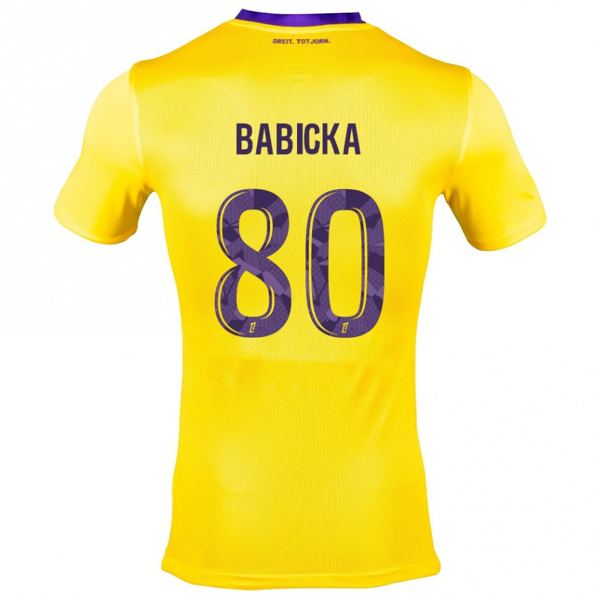 Vaikiškas Shavy Babicka #80 Geltona Violetinė Išvykos Marškinėliai 2024/25 T-Shirt