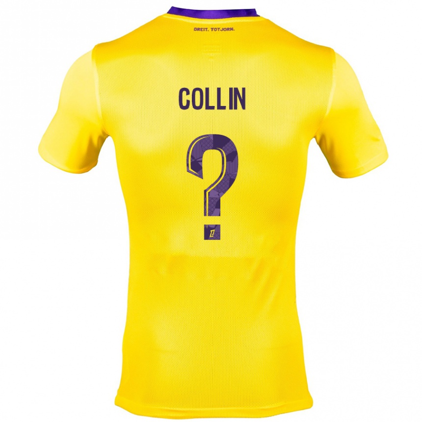 Vaikiškas Théo Collin #0 Geltona Violetinė Išvykos Marškinėliai 2024/25 T-Shirt