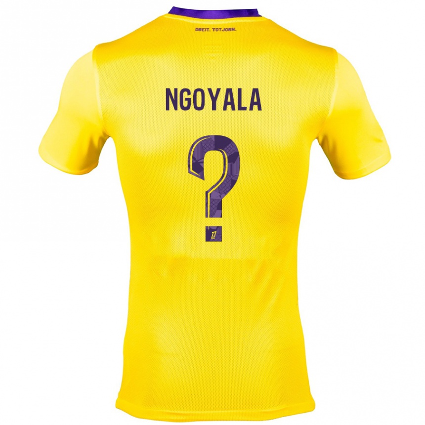 Vaikiškas Frédéric Efuele Ngoyala #0 Geltona Violetinė Išvykos Marškinėliai 2024/25 T-Shirt