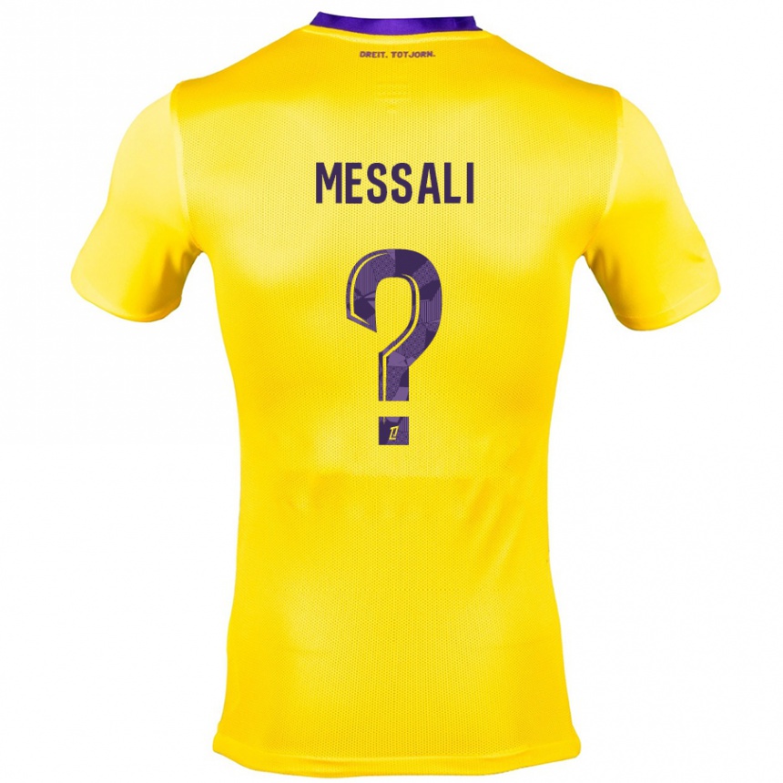 Vaikiškas Rafik Messali #0 Geltona Violetinė Išvykos Marškinėliai 2024/25 T-Shirt