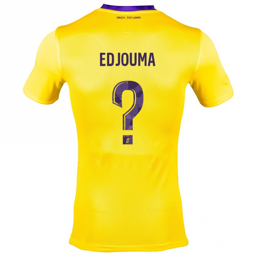 Vaikiškas Noah Edjouma #0 Geltona Violetinė Išvykos Marškinėliai 2024/25 T-Shirt