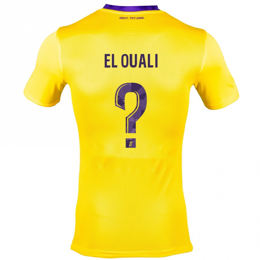 Vaikiškas Adam El Ouali #0 Geltona Violetinė Išvykos Marškinėliai 2024/25 T-Shirt