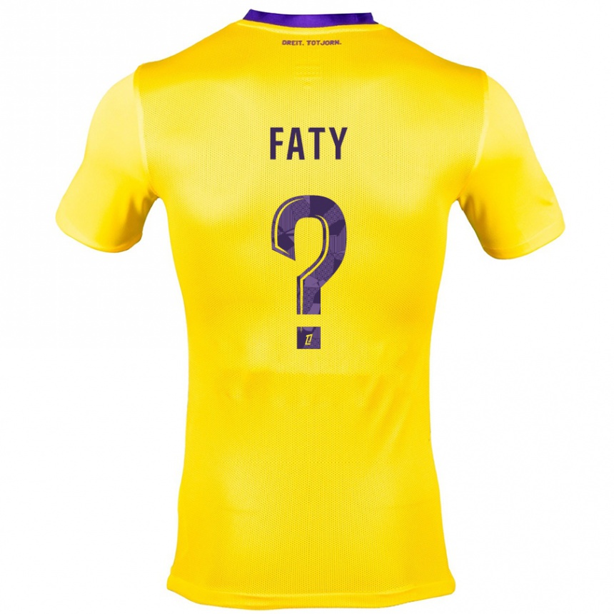 Vaikiškas Enzo Faty #0 Geltona Violetinė Išvykos Marškinėliai 2024/25 T-Shirt