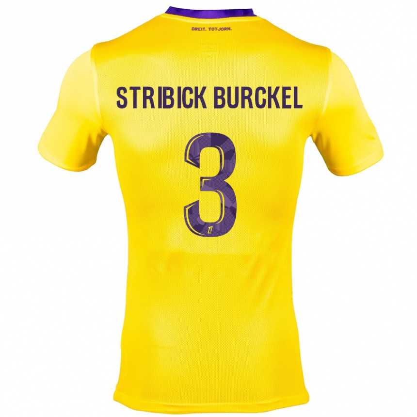 Vaikiškas Laetitia Stribick-Burckel #3 Geltona Violetinė Išvykos Marškinėliai 2024/25 T-Shirt