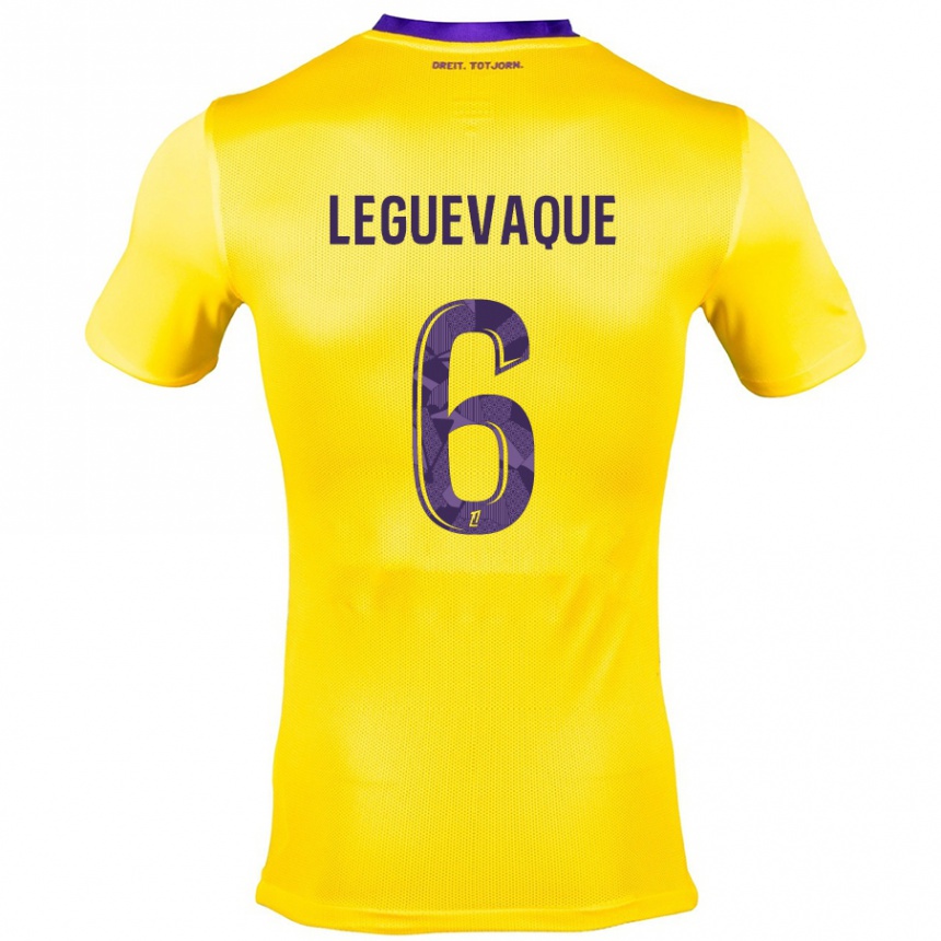 Vaikiškas Laurie Leguevaque #6 Geltona Violetinė Išvykos Marškinėliai 2024/25 T-Shirt