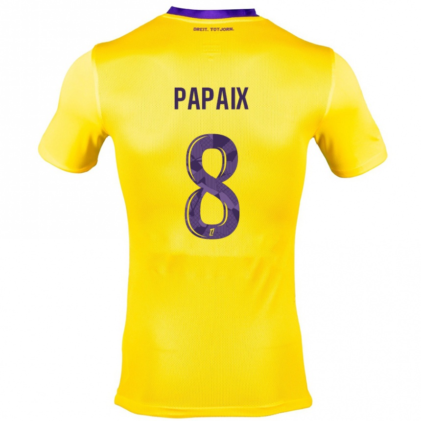 Vaikiškas Pauline Papaix #8 Geltona Violetinė Išvykos Marškinėliai 2024/25 T-Shirt