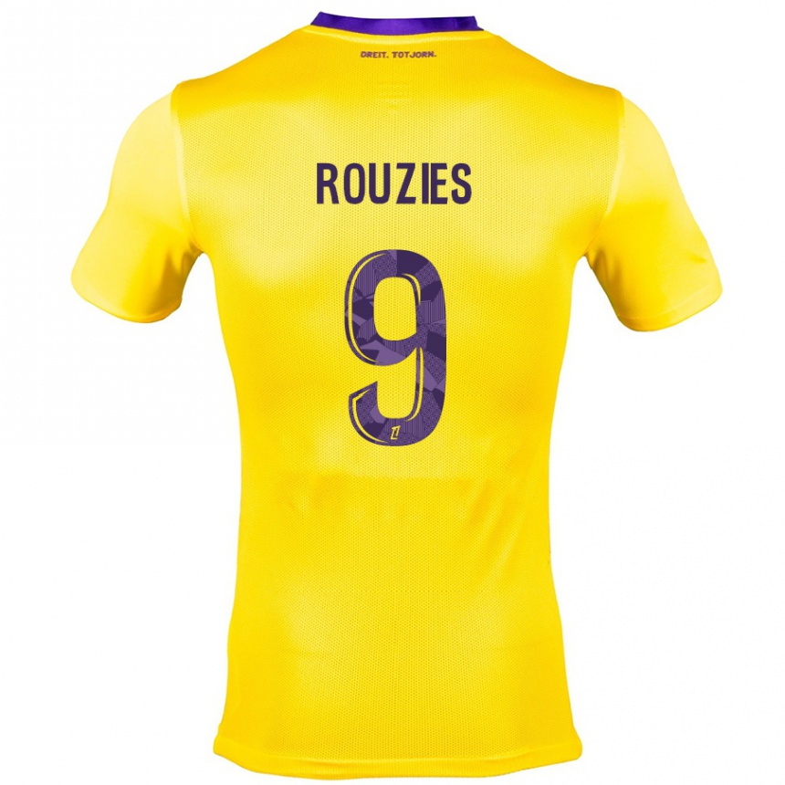 Vaikiškas Manon Rouzies #9 Geltona Violetinė Išvykos Marškinėliai 2024/25 T-Shirt