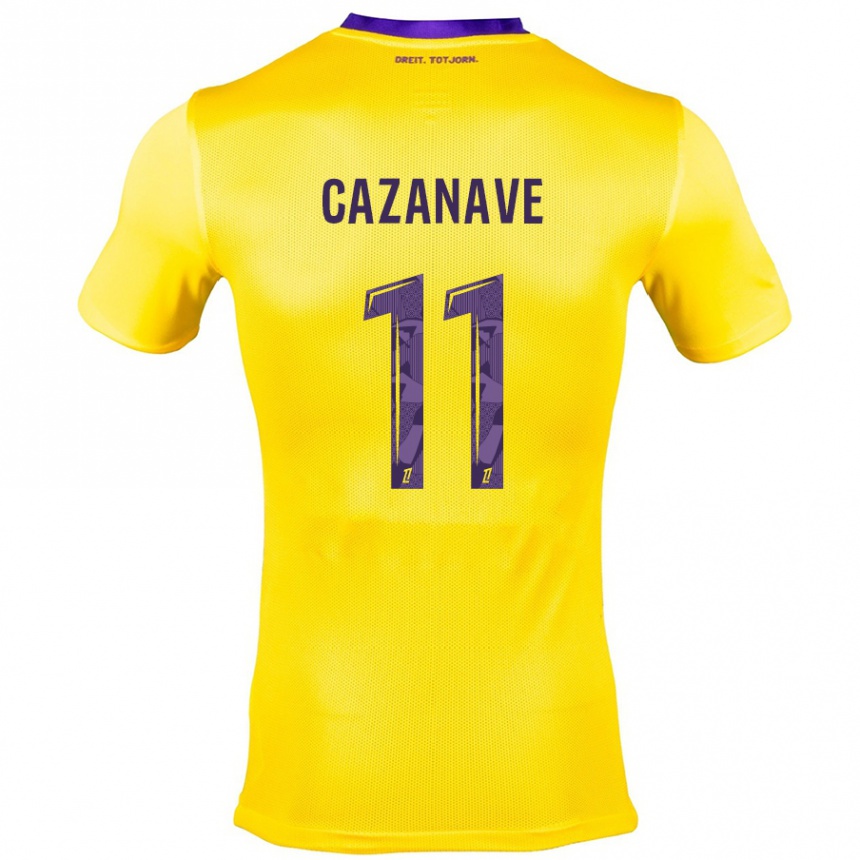 Vaikiškas Julie Cazanave #11 Geltona Violetinė Išvykos Marškinėliai 2024/25 T-Shirt