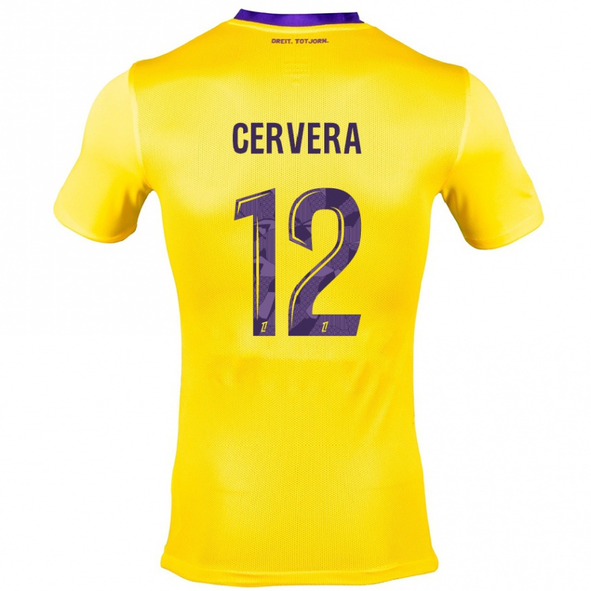 Vaikiškas Laurianne Cervera #12 Geltona Violetinė Išvykos Marškinėliai 2024/25 T-Shirt