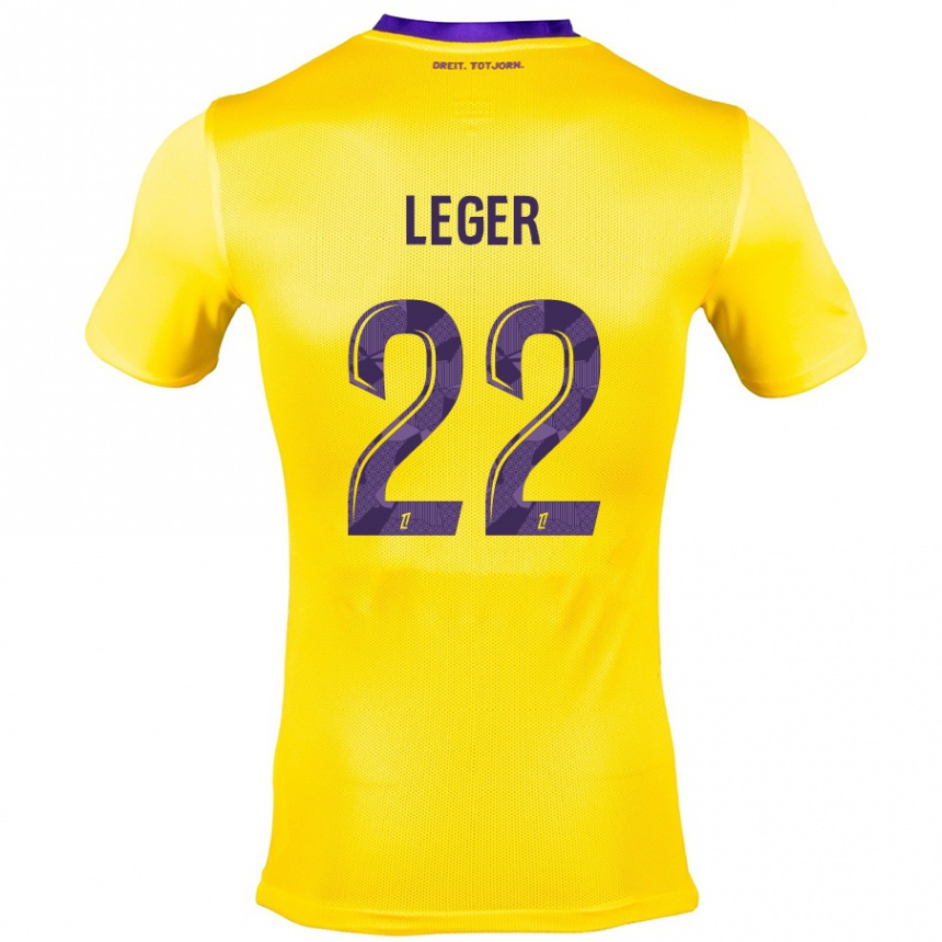 Vaikiškas Christelle Léger #22 Geltona Violetinė Išvykos Marškinėliai 2024/25 T-Shirt