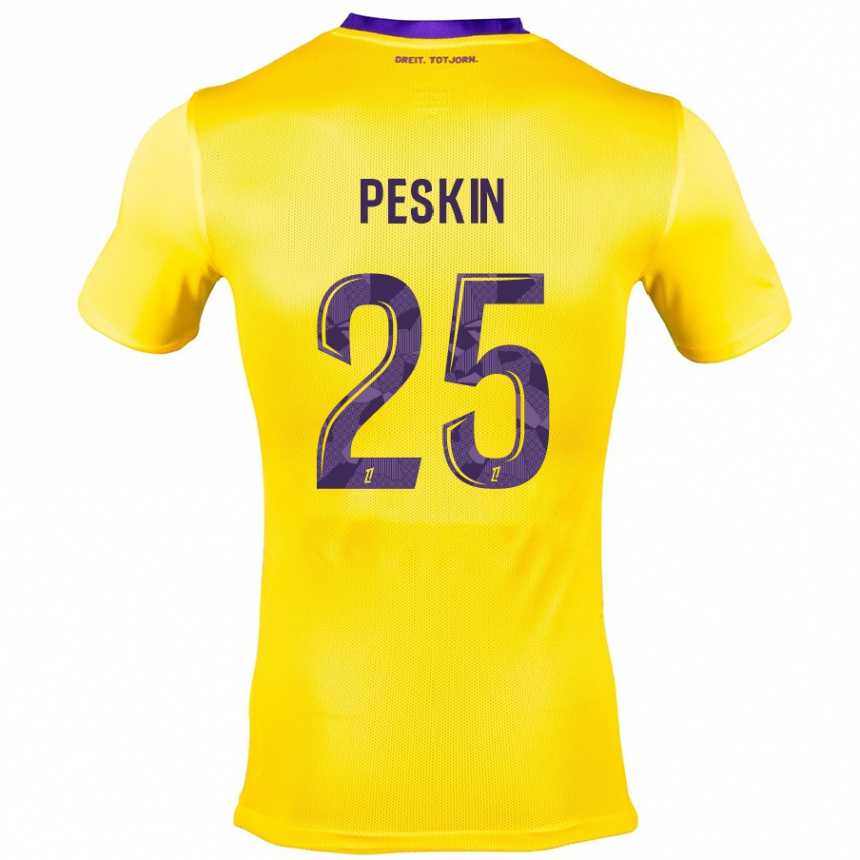 Vaikiškas Kelso Peskin #25 Geltona Violetinė Išvykos Marškinėliai 2024/25 T-Shirt