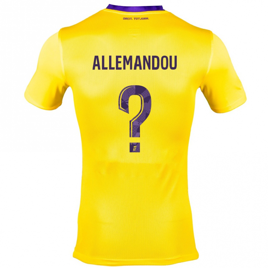 Vaikiškas Teddy Allemandou #0 Geltona Violetinė Išvykos Marškinėliai 2024/25 T-Shirt