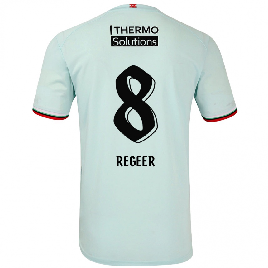 Vaikiškas Youri Regeer #8 Šviesiai Žalia Išvykos Marškinėliai 2024/25 T-Shirt