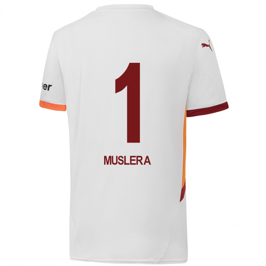 Vaikiškas Fernando Muslera #1 Balta Geltona Raudona Išvykos Marškinėliai 2024/25 T-Shirt