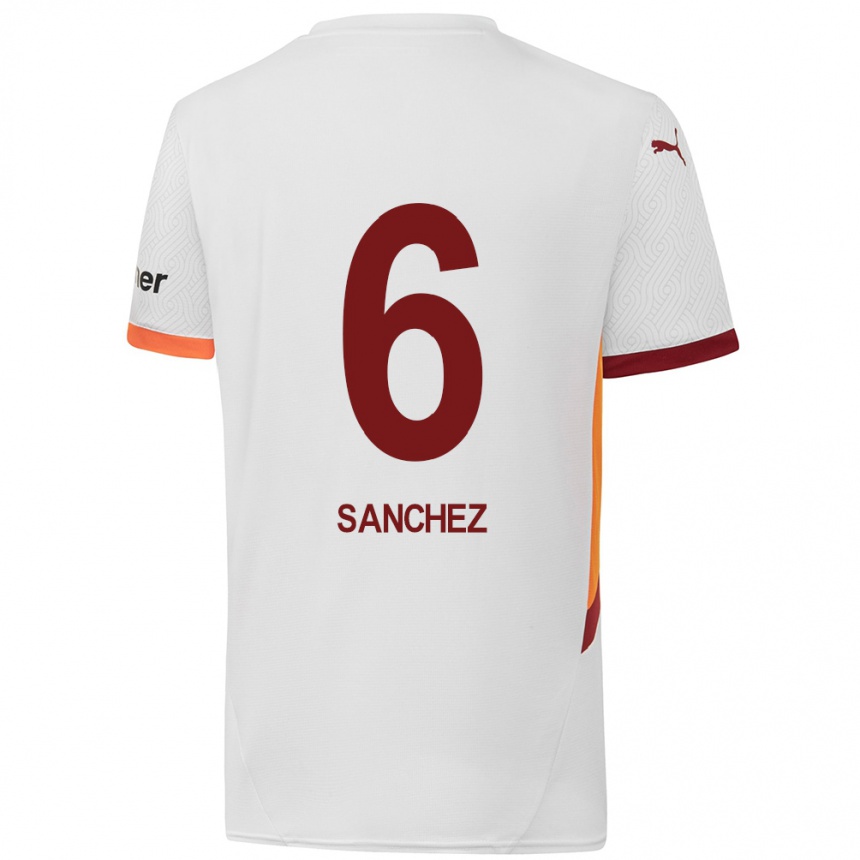 Vaikiškas Davinson Sanchez #6 Balta Geltona Raudona Išvykos Marškinėliai 2024/25 T-Shirt