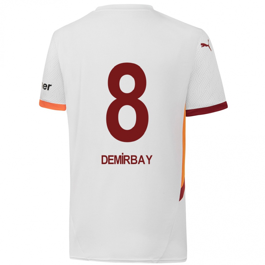 Vaikiškas Kerem Demirbay #8 Balta Geltona Raudona Išvykos Marškinėliai 2024/25 T-Shirt