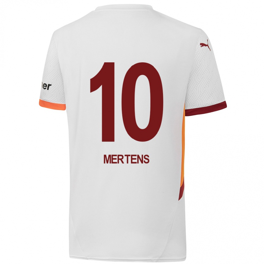 Vaikiškas Dries Mertens #10 Balta Geltona Raudona Išvykos Marškinėliai 2024/25 T-Shirt