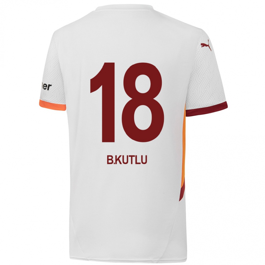 Vaikiškas Berkan Kutlu #18 Balta Geltona Raudona Išvykos Marškinėliai 2024/25 T-Shirt