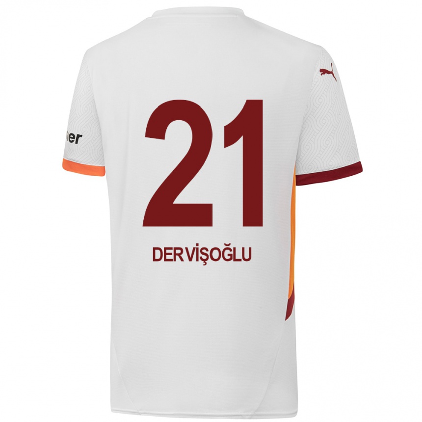 Vaikiškas Halil Dervişoğlu #21 Balta Geltona Raudona Išvykos Marškinėliai 2024/25 T-Shirt