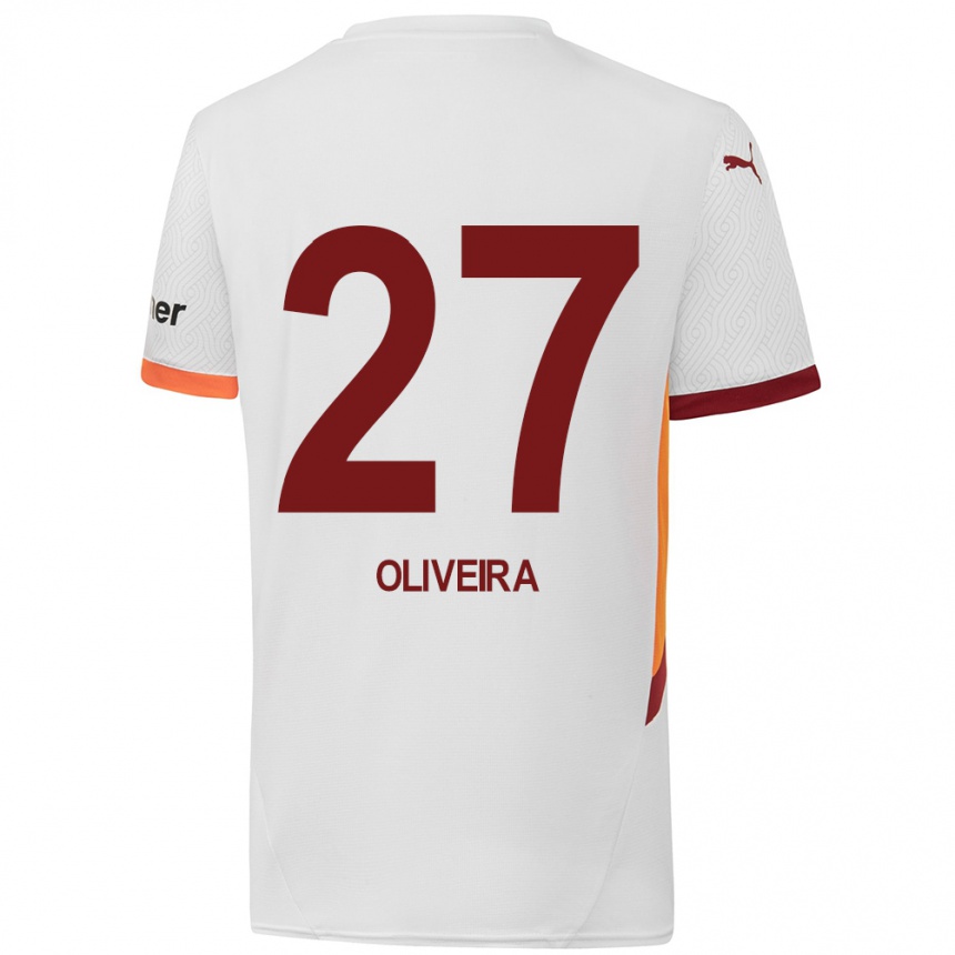 Vaikiškas Sérgio Oliveira #27 Balta Geltona Raudona Išvykos Marškinėliai 2024/25 T-Shirt