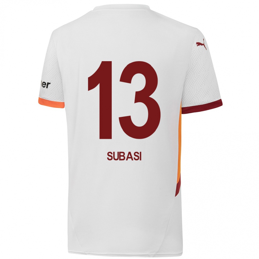 Vaikiškas Kadir Subasi #13 Balta Geltona Raudona Išvykos Marškinėliai 2024/25 T-Shirt