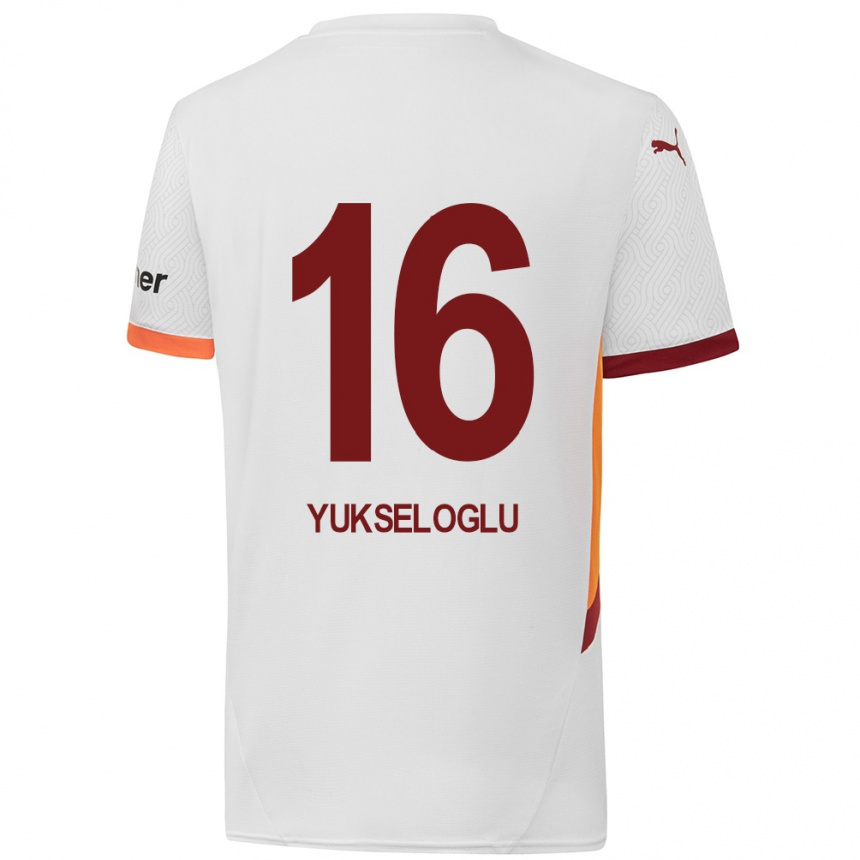 Vaikiškas Ayaz Yükseloğlu #16 Balta Geltona Raudona Išvykos Marškinėliai 2024/25 T-Shirt