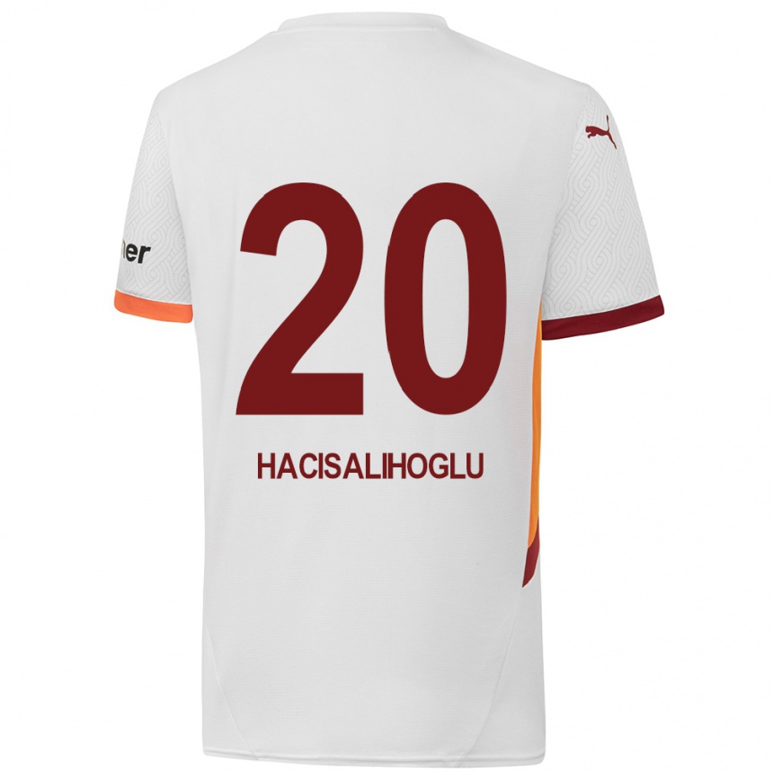 Vaikiškas Arda Hacisalihoglu #20 Balta Geltona Raudona Išvykos Marškinėliai 2024/25 T-Shirt