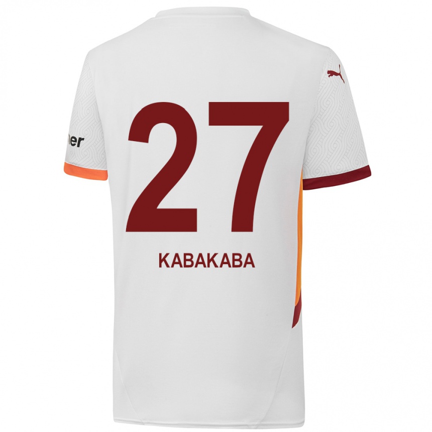 Vaikiškas Naomie Kabakaba #27 Balta Geltona Raudona Išvykos Marškinėliai 2024/25 T-Shirt