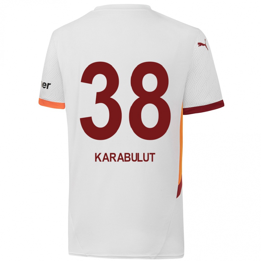 Vaikiškas Arzu Karabulut #38 Balta Geltona Raudona Išvykos Marškinėliai 2024/25 T-Shirt