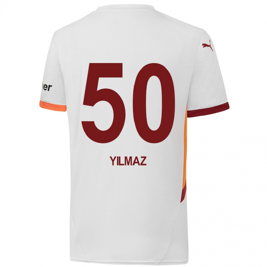 Vaikiškas Jankat Yılmaz #50 Balta Geltona Raudona Išvykos Marškinėliai 2024/25 T-Shirt