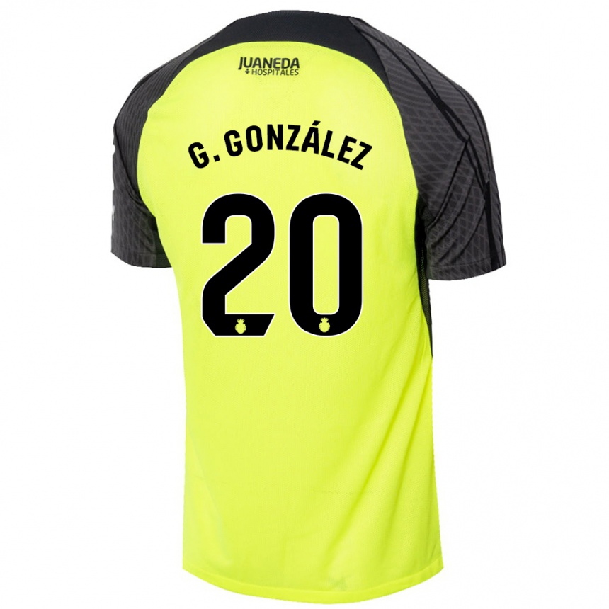 Vaikiškas Giovanni González #20 Fluorescencinė Žalia Juoda Išvykos Marškinėliai 2024/25 T-Shirt