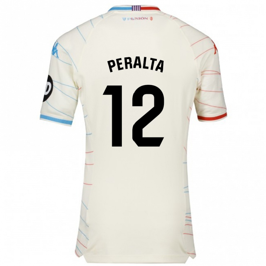 Vaikiškas Fernando Peralta #12 Balta Raudona Mėlyna Išvykos Marškinėliai 2024/25 T-Shirt